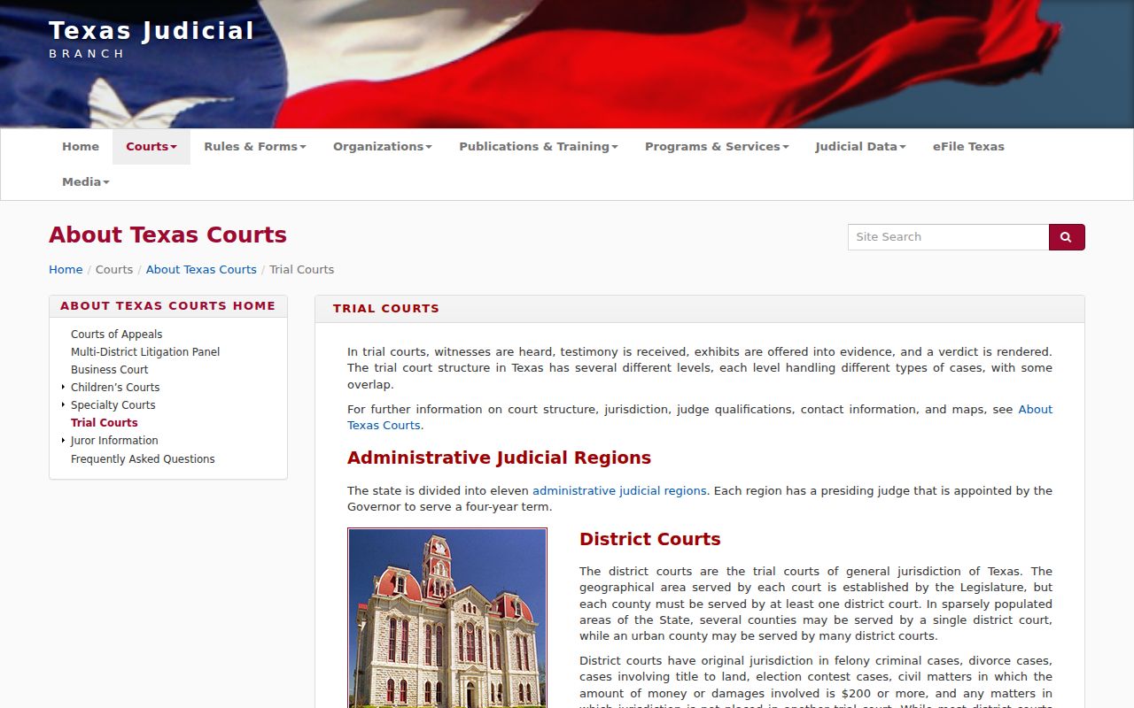 Texas court levels relevant to Oldham County bench warrants